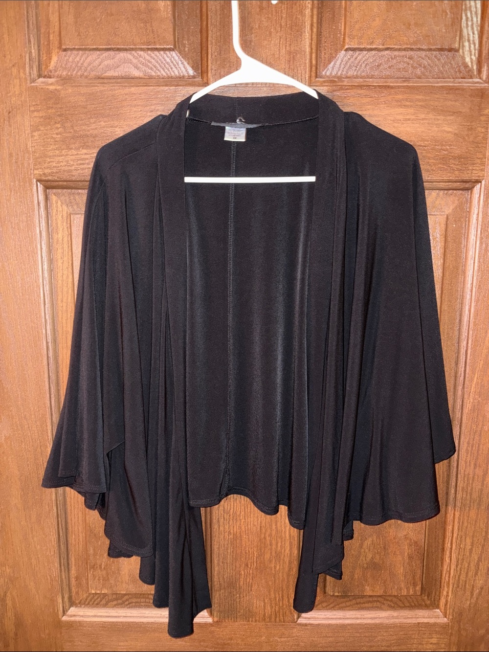 Women’s Black Open-Front Draped Cardigan Shrug